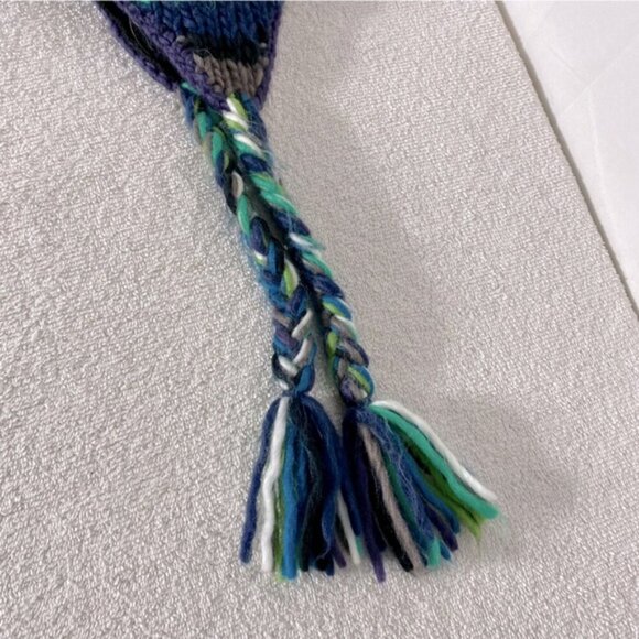 5/$25 Unisex Blue Green Grey Knit Fleece Lined Winter Hat With Ear Flaps - Picture 6 of 16